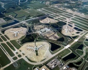 Aerial view of Orlando International Airport